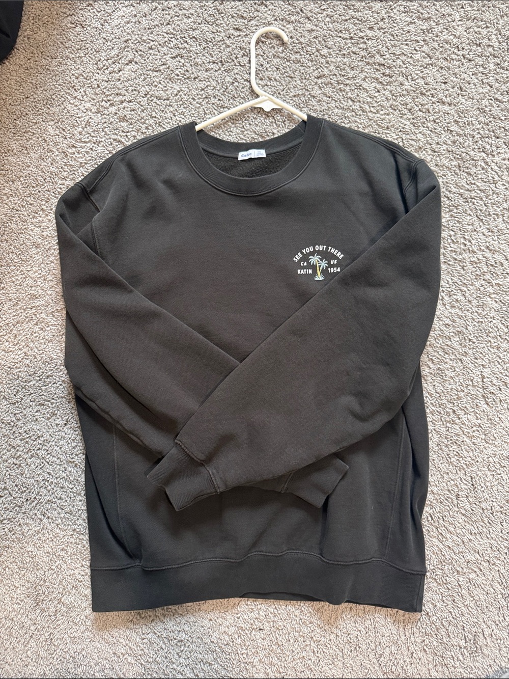 Katin Black Crewneck with Small Palm Graphic